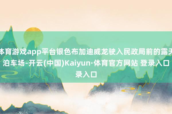 体育游戏app平台银色布加迪威龙驶入民政局前的露天泊车场-开云(中国)Kaiyun·体育官方网站 登录入口