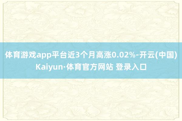 体育游戏app平台近3个月高涨0.02%-开云(中国)Kaiyun·体育官方网站 登录入口